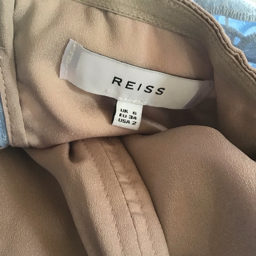 Reiss Pale Blue Floral Lace Dress 2 - Picture 8 of 8
